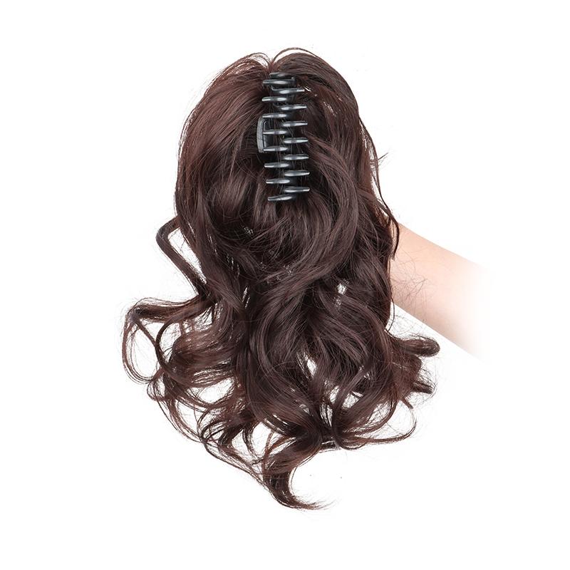 Synthetic 12Inch Short Curly Claw Clip Ponytail Hair Extensions Heat Resistant Fiber Hairpiece for Women Daily Use