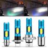 Motorcycle LED H4 H6 BA20D COB Chips H7 H6 BA20D H4 P15D Headlight Blubs 6000K 800LM RGB Scooter Light White Moto Accessories