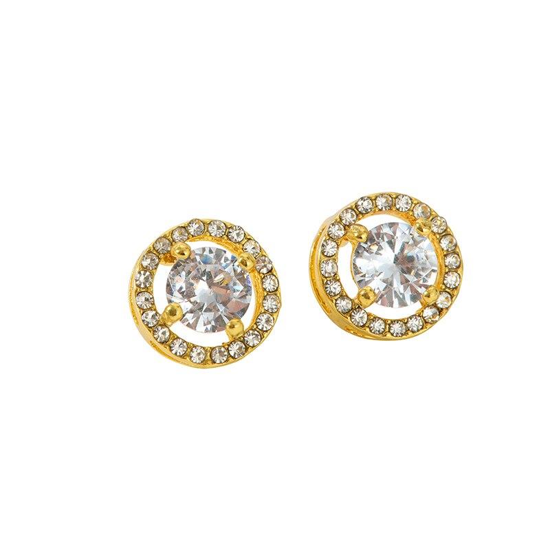 2pcs Crystal Earrings For Women Fashion Trendy Round Stud Earrings Holiday Party Gifts