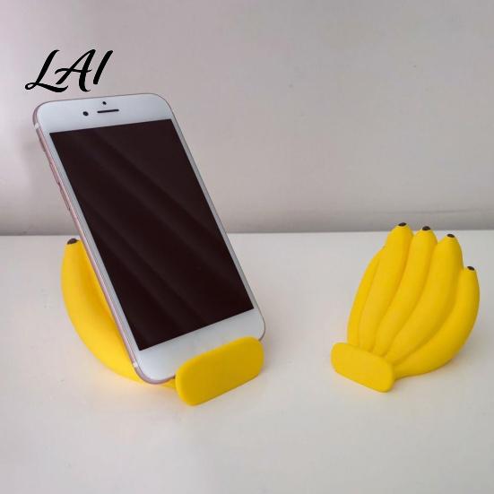 Innovative Birthday Gift for Coworkers Cute Fun Desktop Stand Banana Phone Holder 3D Printed Sturdy Mobile Device Display Holder Creative