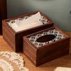 Коробка для салфеток из массива дерева, изящная коробка для хранения салфеток, переносная ретро-бумажная коробка для ресторана