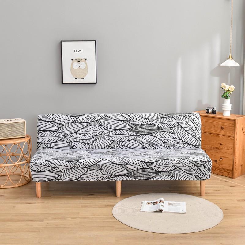 Черный геометрический складной чехол для дивана-кровати, чехлы для диванов, эластичные чехлы на сиденья из спандекса, чехлы для гостиной, геометрический принт