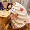 Cute Coral Fleece Office Nap Shawl and Flannel Blanket