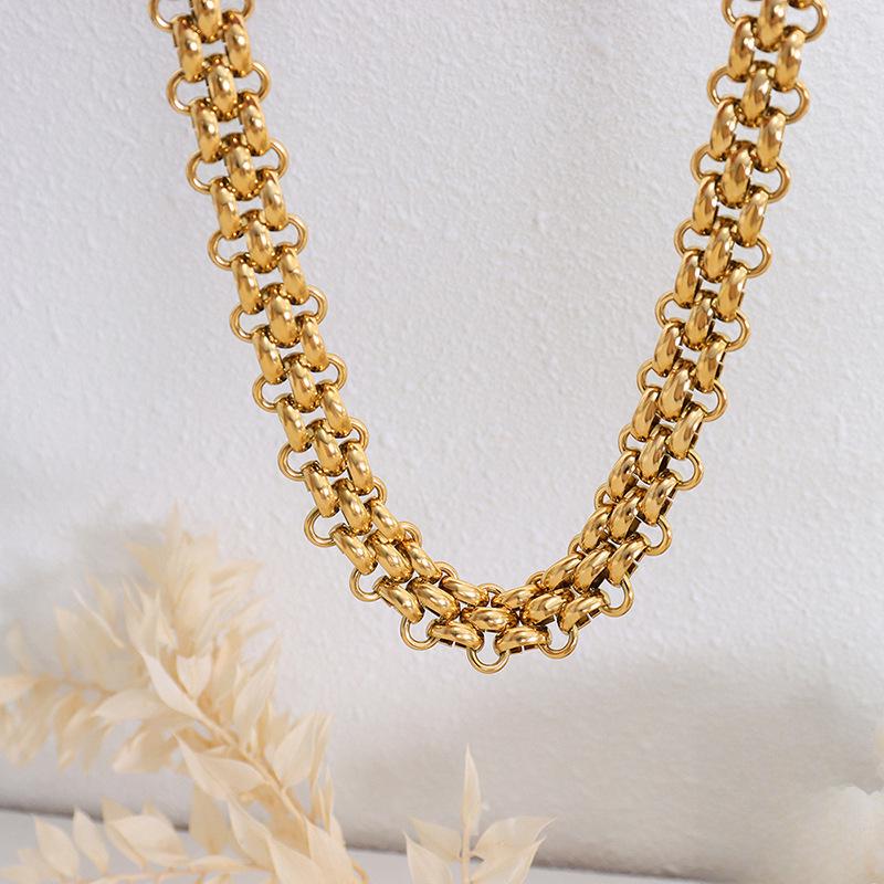 Комплект из массивной титановой цепи и браслета: Вдохновленный хип-хопом, не выцветающий, стиль унисекс