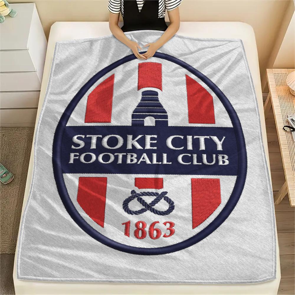 1PC Stoke City FC Print Flannel Blanket, High quality Comfortable for All Seasons, Home Decor, Warmth and Comfort, Perfect for Christmas Gifts182