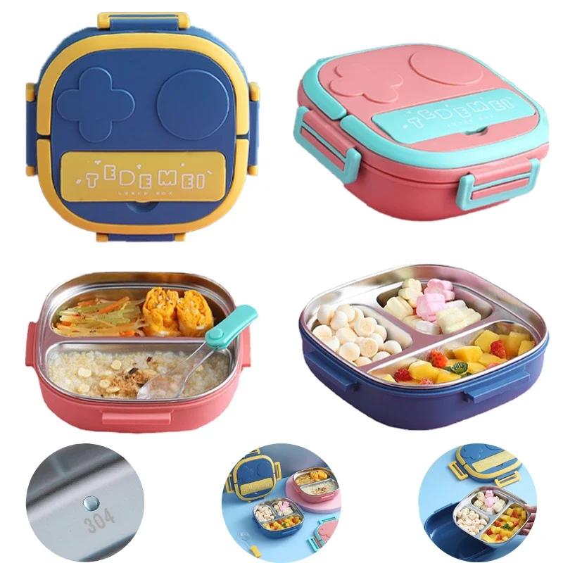 304 Stainless Steel Portable Lunch Box Bento Box for Baby Child Student School Thermal Food Container for Outdoor Camping Picnic