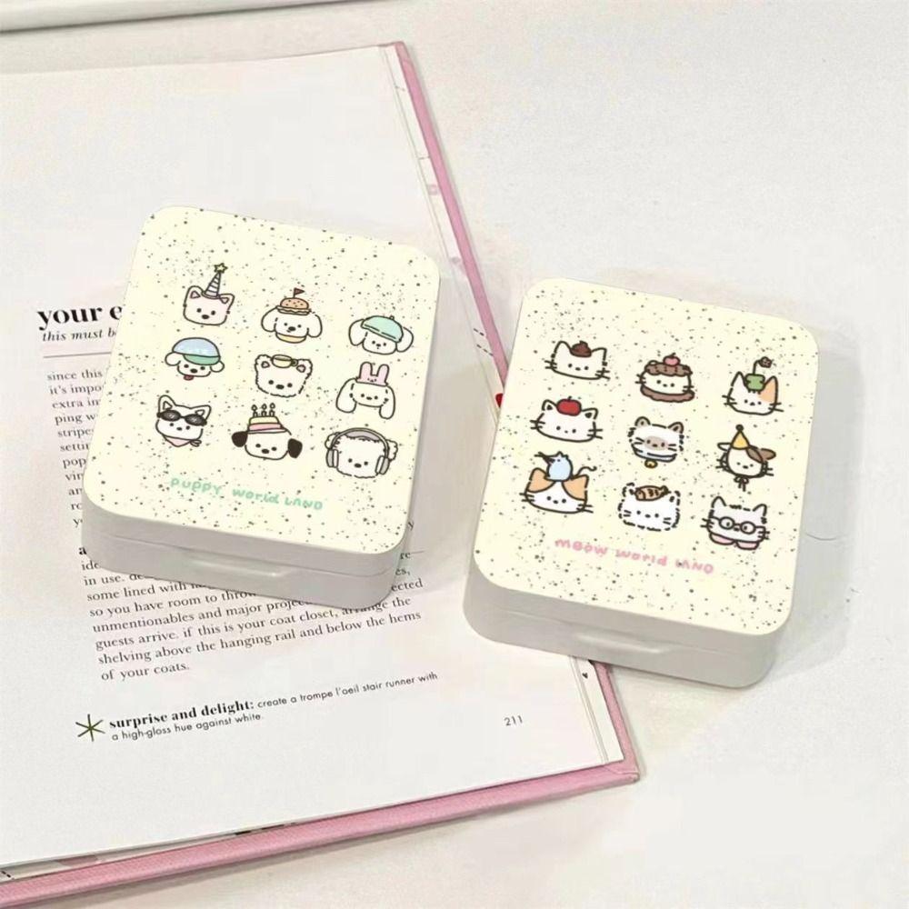 Kpop фотокарточки железный ящик для хранения милый мультяшный кот канцелярские принадлежности наклейки лента ящик для хранения