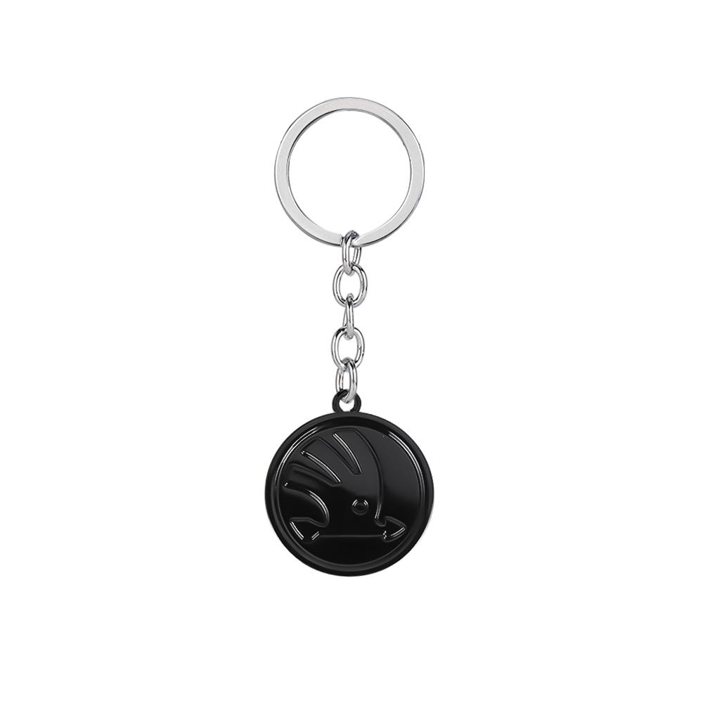 SIIY1 Metal Car Logo Keyring Keychain Badge Auto Key Holder Decoration Accessories For Skoda Kodiaq Octavia Enyaq Kamiq Scala Rapid A5