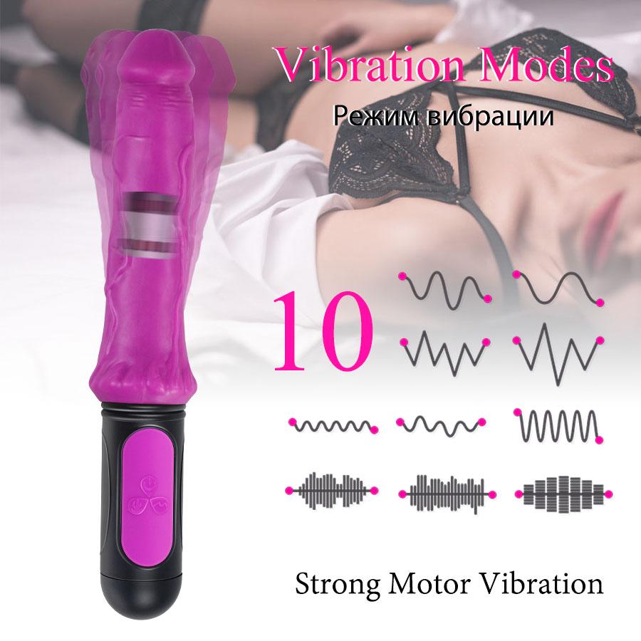 10 Modes Heating G Spot Realistic Dildo Vibrator for Women Clitors Stimulate Vagina Massager Silicone Artificial Penis Sex Toys Female Masturbator