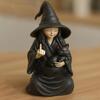 Хэллоуинское украшение Темный юмор Колдовская атмосфера Жуткая статуэтка ведьмы Черная роба Тематика кошек Смола Домашний декор