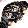 Men's Watch Analog Chronograph Waterproof Luminous Date Fashionable Design Stainless Steel Quartz Wrist Watch for Business