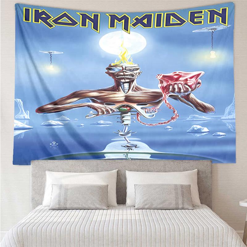 Гобелен с изображением группы Iron Maiden для спальни, эстетичный гобелен для классной комнаты, настенное панно для гостиной, общежития, офиса, идеальный творческий подарок