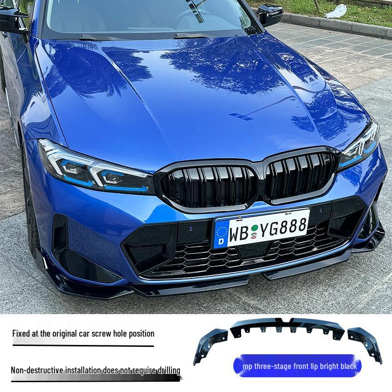 Комплект переднего сплиттера и бампера для BMW 3 серии 20-25 - Черный MP
