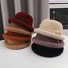 Осенне-зимняя новая мужская шляпа для женщин, вязаная, универсальная, теплая, в корейском стиле, утолщенная, модная, шерстяная шляпа-котелок, в стиле бабушки