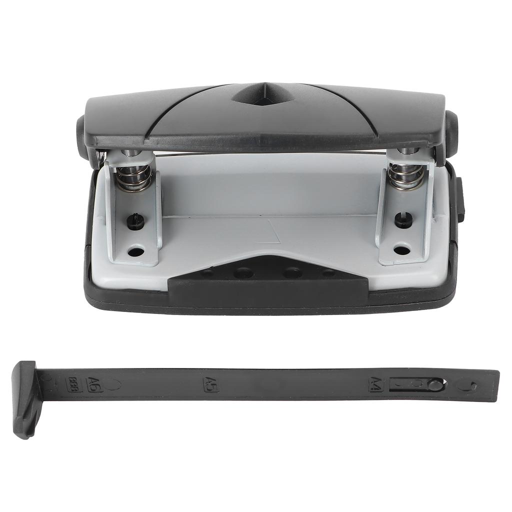 Маленький пластиковый дырокол с регулируемой позицией для переплета канцелярских товаровЧерный