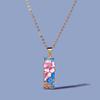 Exquisite Ladies Pink Flower Pendant Color Epoxy Necklace Fashion Jewelry Handmade Enamel Necklace for Women