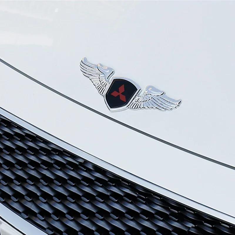 knpc3 For Mitsubishi L200 Pajero RALLIART ASX Lancer Outlander Mirage Eclipse Car Metal Chromed Emblem Front Hood Badge Decoration