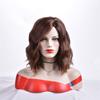 Synthetic Short Brown Curly Wigs for Women Pretty Sweet Hairstyle Mother Wig with Bangs Daily Cosplay Party Casual Hair
