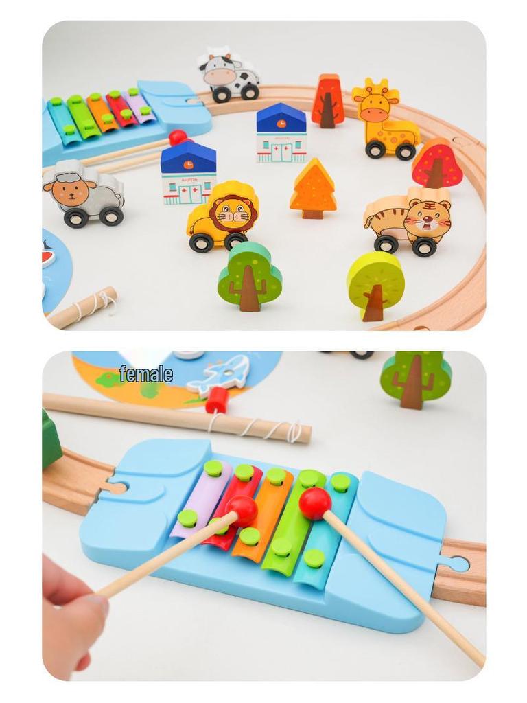 Wooden Electric Train Track Building Blocks - Compatible with Thomas
