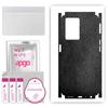 apgo Protective Skin Sticker for the Back+sides Compatible with Oppo A77 4G, Full Wrap Film, Foil, Vinyl - Pattern Black Leather