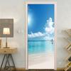 Sea Beach Door Decoration Stickers Bedroom Entrance Boys Girls Room 3d Wallpaper Natural Scenery Self-adhesive Home Wall Decals