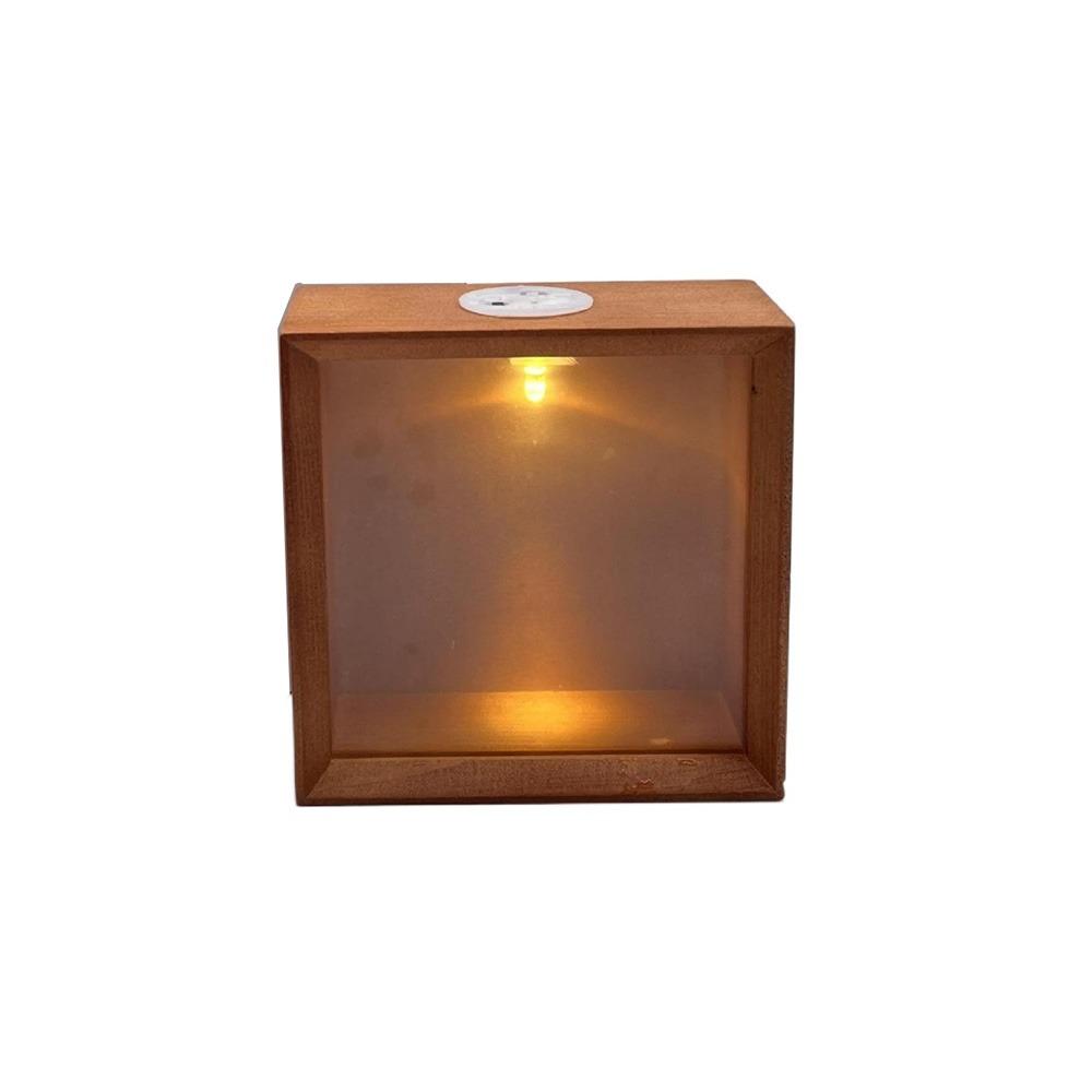 Прозрачная витрина со светодиодной подсветкой Ручная работа 3D фоторамка Неоконченная деревянная коробка Настольный