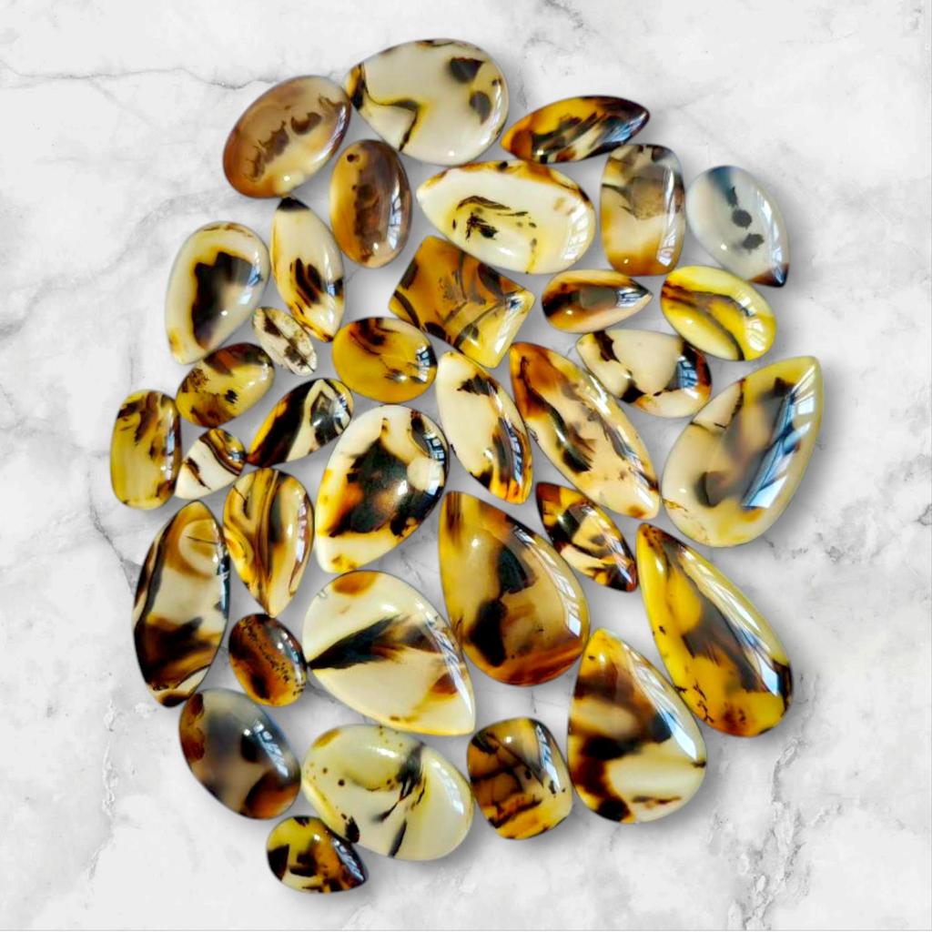 Лечебные камни, кабошон из натурального монтанийского агата, лот россыпью кабошонов, смешанный лот, лот лечебных драгоценных камней для изготовления ювелирных изделий.