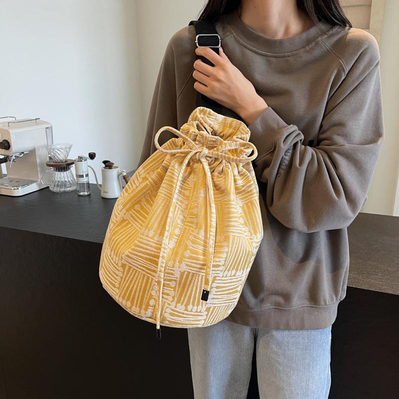 Женская сумка через плечо I вместимость сумка через плечо с завязками однотонная сумка-ведро