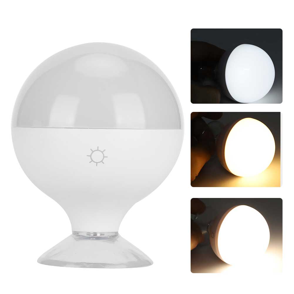 LED Makeup Light Bulb Adjustable Light Colors Rechargeable Suction Type Makeup Light BulbWhite