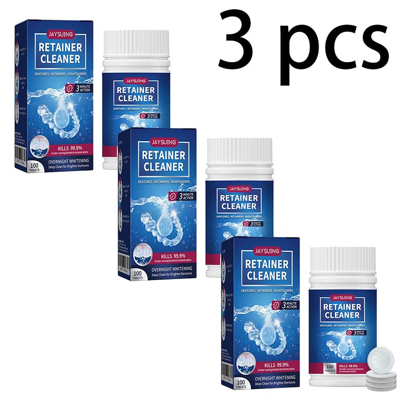 Jaysuing Таблетки для чистки зубных протезов Ослепительно белые протезы Свежее дыхание Уход за полостью рта Таблетки для чистки