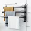 Bathroom Towel Rack 3 Layers Drill Towel Holder Shower Rack Aluminum Alloy Storage Shelf  Bathroom
