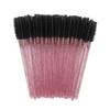 Glitter Disposable Eyelash Brush Applicator Wand Colored Mascara Eyebrow Makeup Tool Spooler Comb Wand Spool Brush 50, Rose Black, 1pc