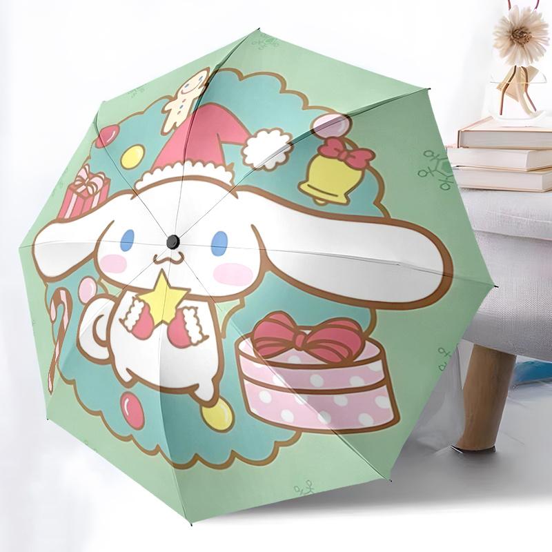 1 шт. Рождественский автоматический складной зонт Cinnamoroll, 8-реберный железный каркас, уличный зонт, праздничный подарок для фанатов, путешественников, на каждый день