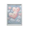 Pink Hearts On Clouds Pink Hearts On Clouds, 40X50 Cm, Gold Aluminum Frame, 230 Gsm Matte Paper