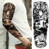 1 PC 480*170MM Full Arm Temporary Tattoo Sticker Sleeve Men Women Fashion Sexy Fake Tattoo Wolf  Lion Tiger Painting Tattoo Skull Angel Tattoo