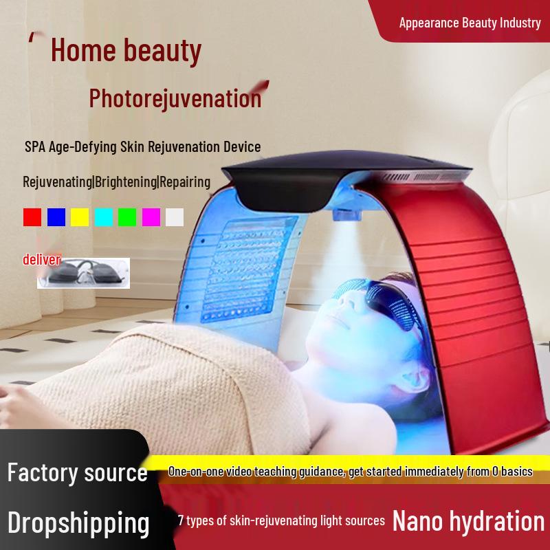 Foldable 7-Color LED Spray Spectrometer: Reduces Acne, Moisturizes, Whitens, and Tightens Pores