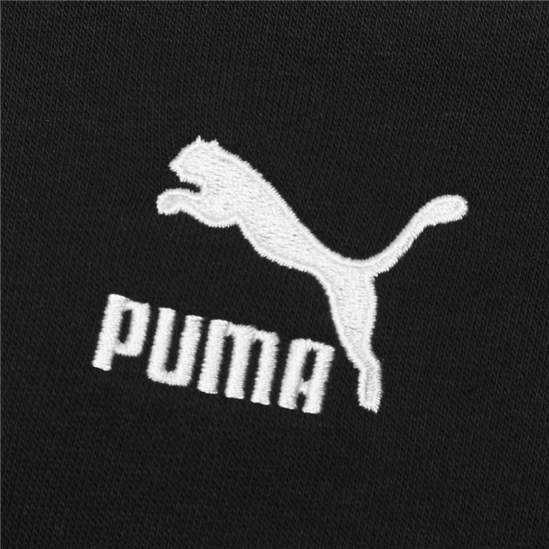 Puma Классический логотип Короткий спортивный свитшот с круглым вырезом Женская толстовка Черная 599189-01
