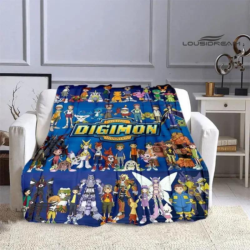 Одеяло с мультяшным принтом Digimon, теплое одеяло с фланцем, одеяло для пикника, домашнее дорожное одеяло, подкладка для кровати, подарок на день рождения