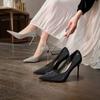 Fashion French High Heels, Wide-footed, Crystal Dress, Stunning Wedding Shoes, Plus-size Women's Shoes