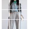 2025 Women's Casual Wool Double Pocket Silhouette Suit Jacket for Spring and Autumn