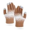 Warm Touchscreen Gloves Men Women Winter Knitted Gloves Full Finger Thickened Fleece Lined Gloves for Driving Skiing Daily Outings