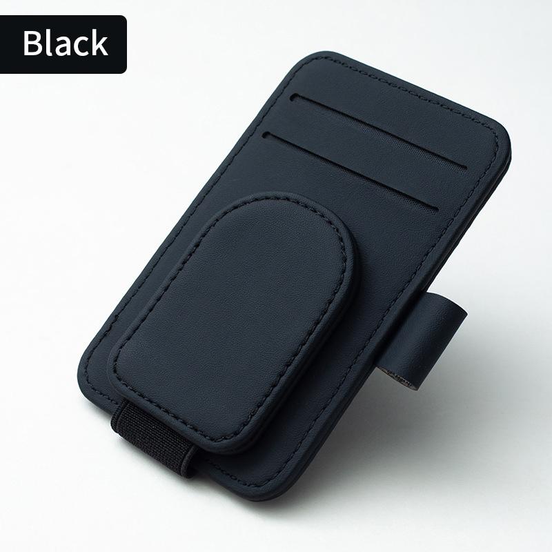 Органайзер для солнцезащитного козырька автомобиля, кожаный держатель для солнцезащитных очков с несколькими карманами, держатель для карт, зажим для очков с микросхемой, сумка-сумка для солнцезащитного козырька в автомобиле