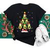 Fashion Women Avocado Print Funny Year Merry Christmas Clothes Holiday Tops Tee Tshirt Festival Female Black Shirt