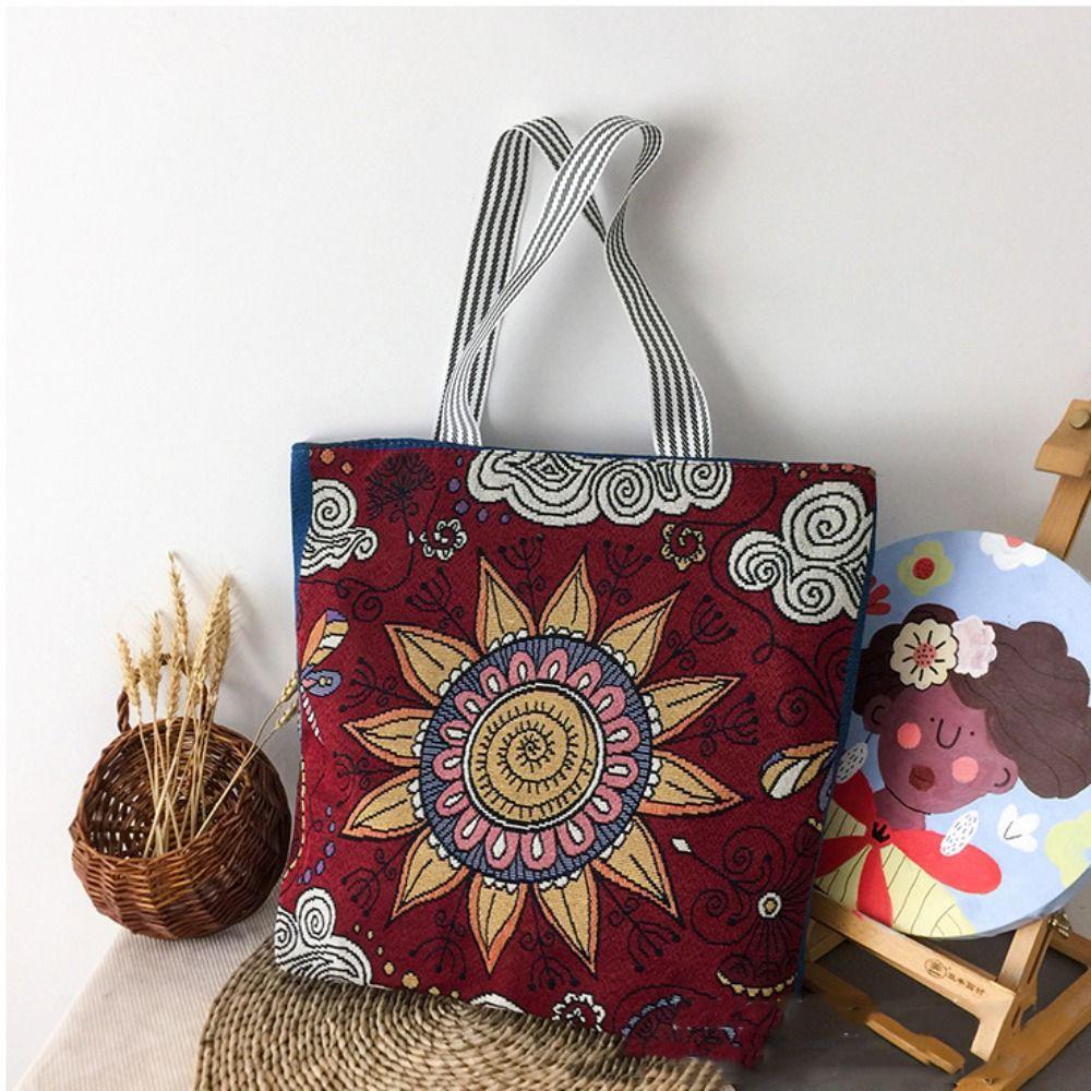 Сумка из ткани с вышивкой в виде цветка, бабочки, животного, сумка через плечо, модная сумка в этническом стиле для девочек