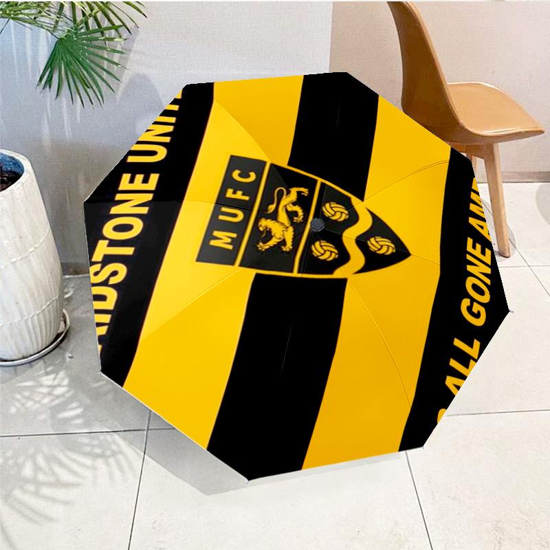 Football Crest Printed Automatic Umbrella, 8-Frame for Travel, camping, Casual Umbrella, Essential Gift for for family and friends