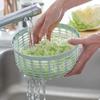 Набор для нарезки салата Push Salad Spinner, высокая скорость вращения, тщательное удаление тонкого жира, включает в себя безопасный держатель, компактное хранение [Toffy] и K-HC10 2-в-1, ломтики/тонкие