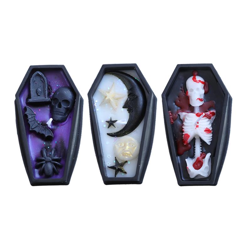 1PC Soybean Wax Blend Horror Gifts Aromatherapy Candles Party Black Table Decoration Skull Candle Halloween 3 Styles