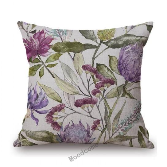 Home Decoration Flower Floral Oil Painting Sofa Throw Pillow Case Cotton Linen Bench Chair Seat Cushion Cover