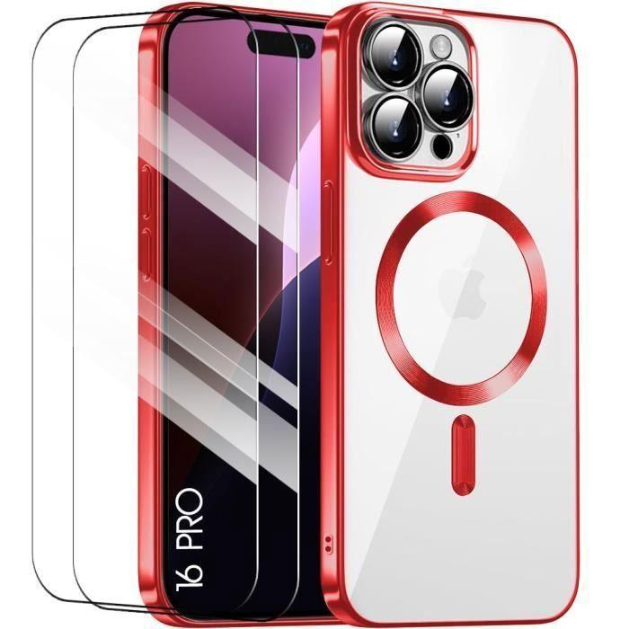 Coque de protection - pour iPhone - 16 Pro - Antichoc - Transparent - Cercle magnétique intégré