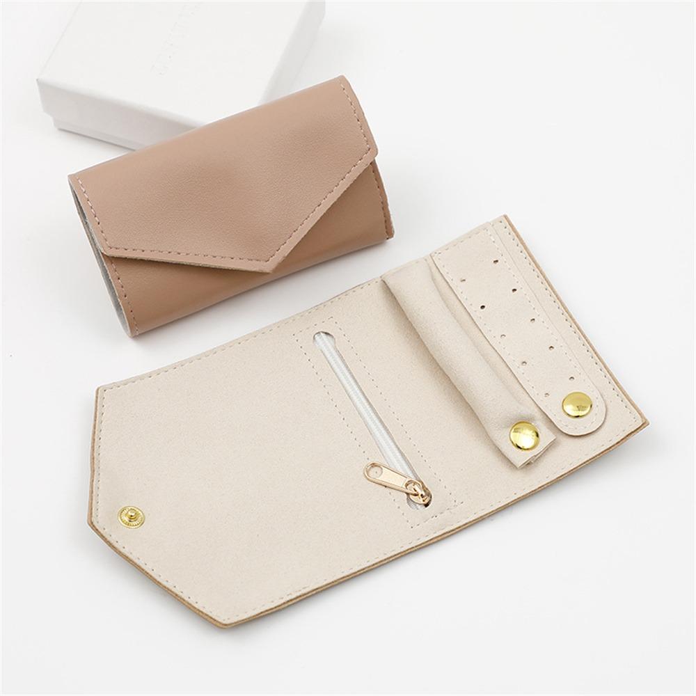 Solid Color PU Jewelry Display Bag Jewelry Display Earring Organizer Necklace Ring Bag Travel